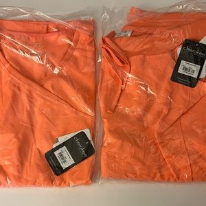 Cherokee Infinity Scrub Set Pants & Top Size L Orange Sugar (Sorbet) Pastel